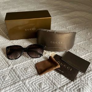 Gucci Women's GG3502 Rectangular Sunglasses Havana